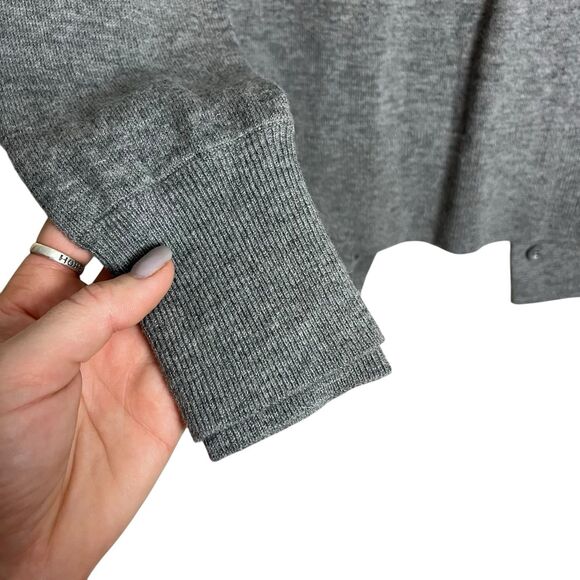 Lululemon Sunset Savasana Sweater Womens 8 Gray Merino Wool Open Back Pullover - Picture 6 of 14